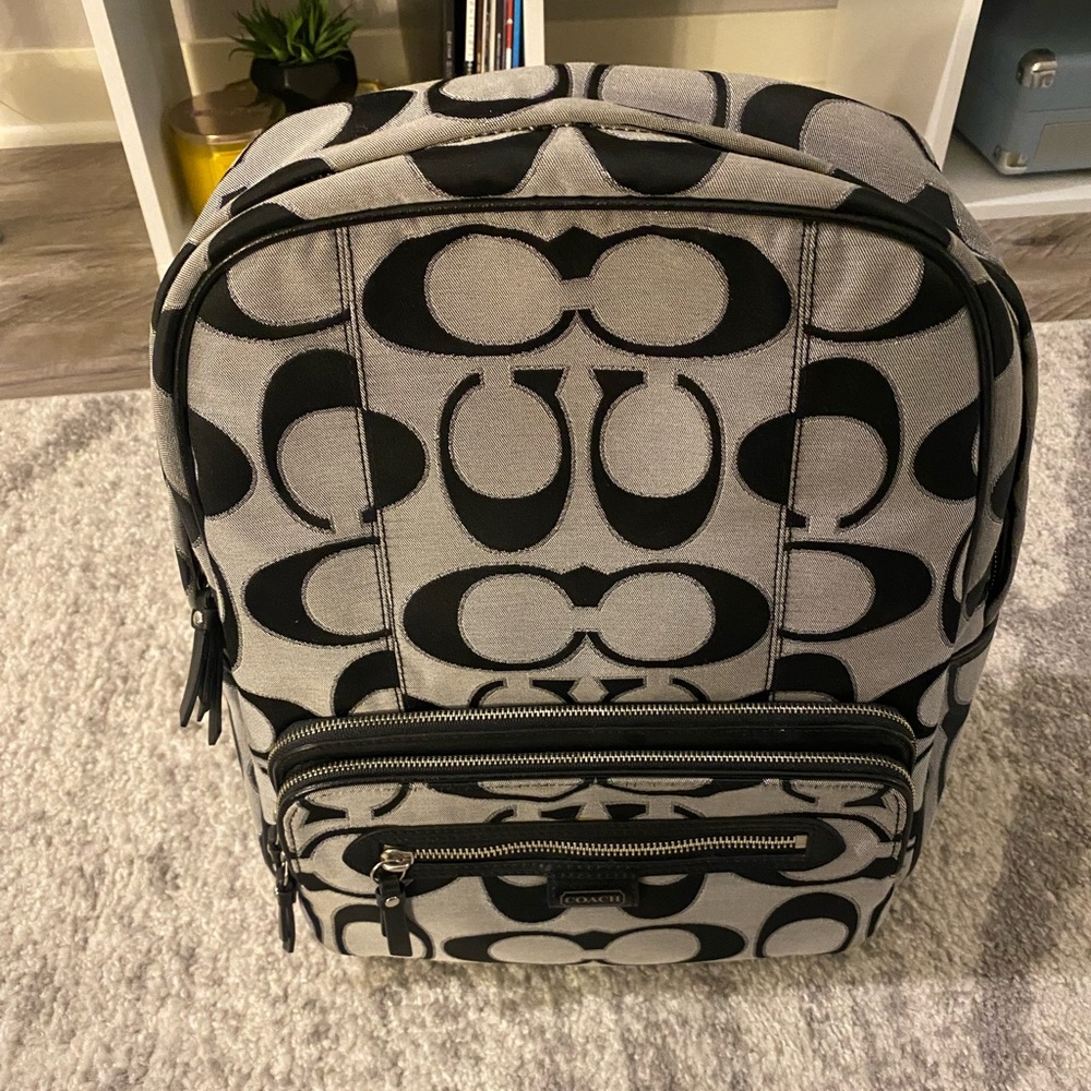 Coach black & silver backpack